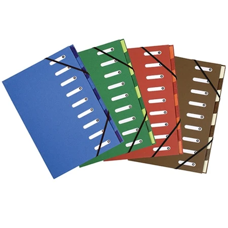 Aláírókönyv Exacompta 245x320 mm 8 részes gumis PP vegyes színek Előrendező