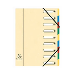 Aláírókönyv Exacompta 9 részes 245x320 mm ablakos karton Előrendező vegyes színekben