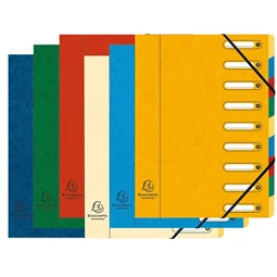 Aláírókönyv Exacompta 9 részes 245x320 mm ablakos karton Előrendező vegyes színekben