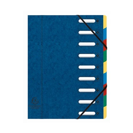 Aláírókönyv Exacompta 9 részes 245x320 mm ablakos karton Előrendező vegyes színekben