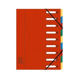 Aláírókönyv Exacompta 9 részes 245x320 mm ablakos karton Előrendező vegyes színekben