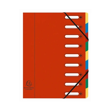 Aláírókönyv Exacompta 9 részes 245x320 mm ablakos karton Előrendező vegyes színekben