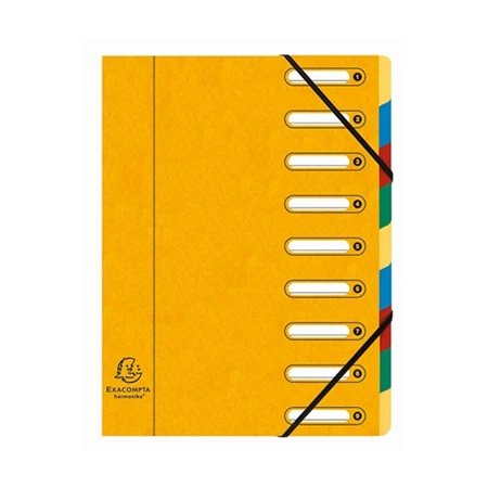 Aláírókönyv Exacompta 9 részes 245x320 mm ablakos karton Előrendező vegyes színekben