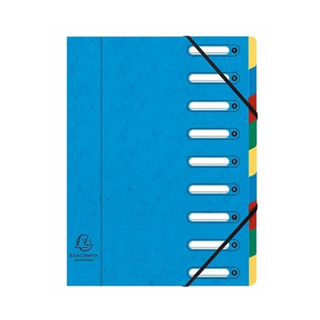 Aláírókönyv Exacompta 9 részes 245x320 mm ablakos karton Előrendező vegyes színekben