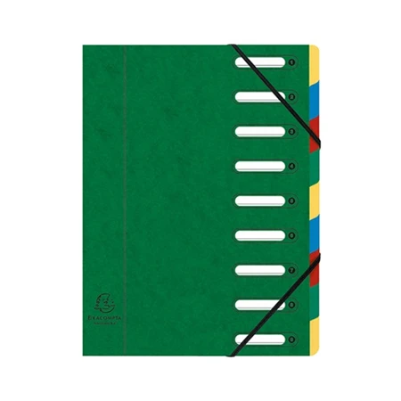 Aláírókönyv Exacompta 9 részes 245x320 mm ablakos karton Előrendező vegyes színekben