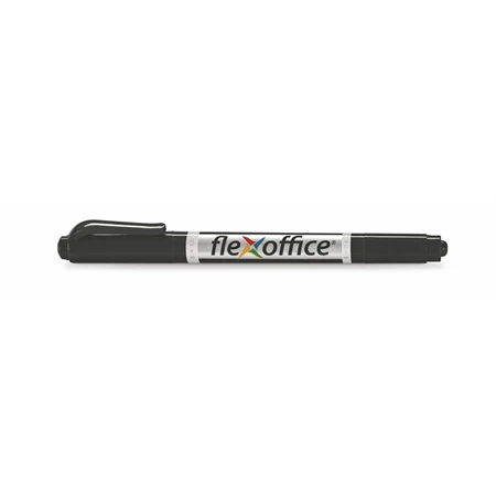 Alkoholos filc FLEXOFFICE PM01 0,4/1,0 mm, kúpos, kétvégű, fekete