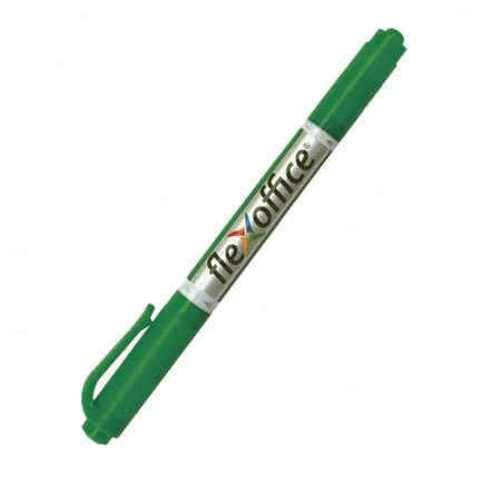 Alkoholos filc FLEXOFFICE PM01 0,4/1,0 mm, kúpos, kétvégű, zöld