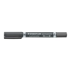 Alkoholos filc STAEDTLER Lumocolor Duo F/M, 0,6/1,5 mm, kúpos, kétvégű, fekete