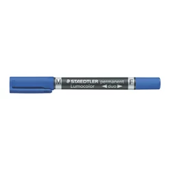 Alkoholos filc STAEDTLER Lumocolor Duo F/M, 0,6/1,5 mm, kúpos, kétvégű, kék