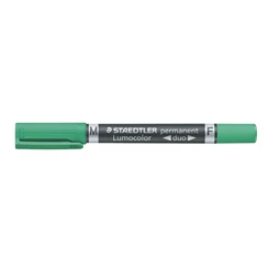 Alkoholos filc STAEDTLER Lumocolor Duo F/M, 0,6/1,5 mm, kúpos, kétvégű, zöld