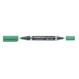 Alkoholos filc STAEDTLER Lumocolor Duo F/M, 0,6/1,5 mm, kúpos, kétvégű, zöld