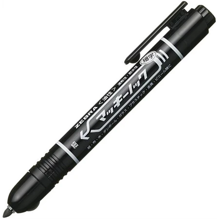 Alkoholos filc ZEBRA Mckie Retractable 1,3mm nyomógombos visszahúzható heggyel, fekete