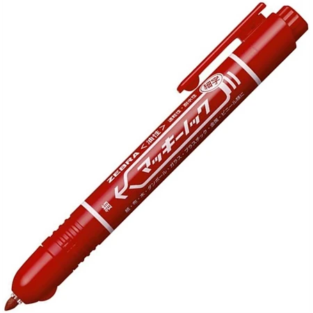 Alkoholos filc ZEBRA Mckie Retractable 1,3mm nyomógombos visszahúzható heggyel, piros