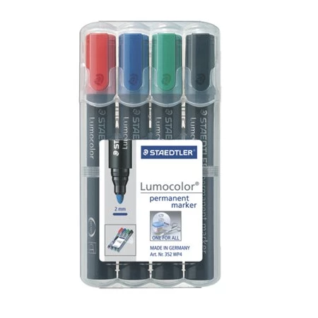 Alkoholos filc készlet 4db-os STAEDTLER Lumocolor 352 2 mm, kúpos