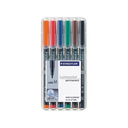 Alkoholos filc készlet 6db-os STAEDTLER Lumocolor 317 M OHP, 1 mm