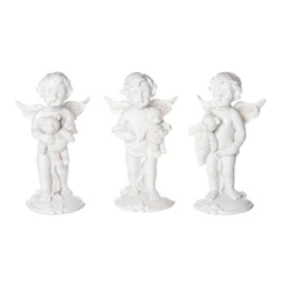 Angyal figura macival álló poly 4,5x4x8,5cm fehér 3 féle 1db, nem választható