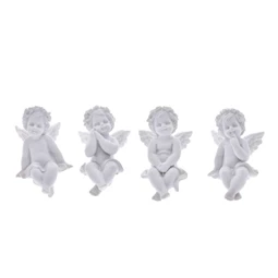 Angyal figura ülő poly 4,2x5,3x6,2cm fehér 4 féle 1db, nem választható