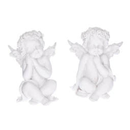 Angyal figura ülő poly 6,5x6,3x8cm fehér 2 féle 1db, figura nem váalsztható