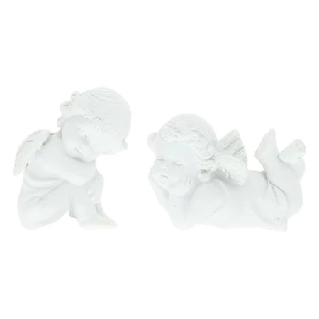Angyal ülő, fekvő öntapadós poly 3,5x1,5x3,5 cm fehér 2db/csomag