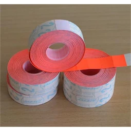 Árazószalag METO 19x16mm szögletes, piros - 5 tekercs/csomag - 1200 címke/tekercs