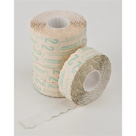 Árazószalag METO 22x12 hullámos, fehér - 5 tekercs/csomag - 1500 címke/tekercs