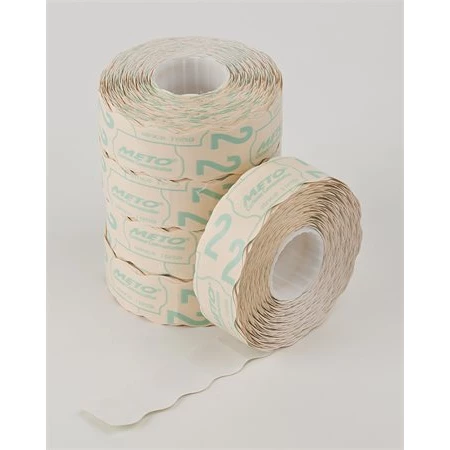 Árazószalag METO 22x16 hullámos, fehér - 5 tekercs/csomag - 1200 címke/tekercs