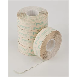 Árazószalag METO 22x16 hullámos, fehér - 5 tekercs/csomag - 1200 címke/tekercs