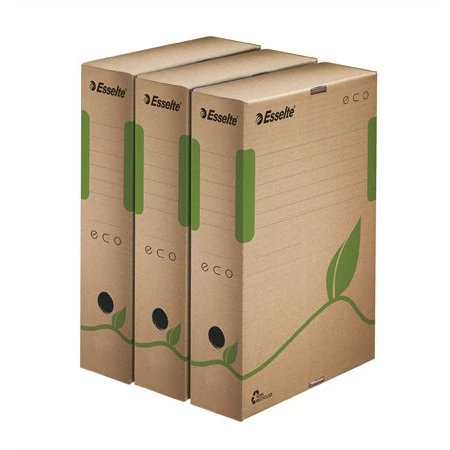 Archiváló doboz ESSELTE Eco 8cm, újrahasznosított karton, barna Green