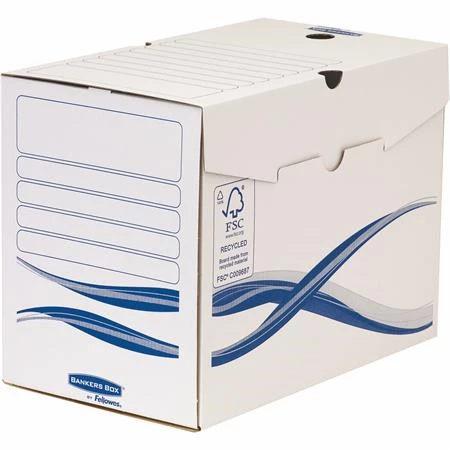 Archiváló doboz FELLOWES Bankers Box Basic 20cm A/4 kék-fehér, 10db/csomag