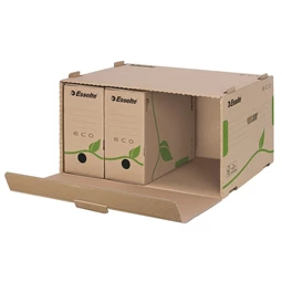 Archiváló konténer ESSELTE Eco, újrahasznosított karton, előre nyíló, barna, Green