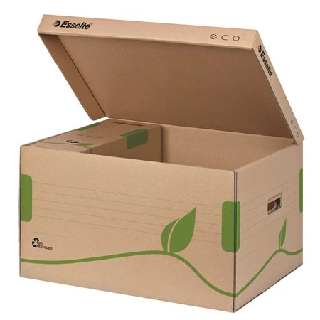 Archiváló konténer ESSELTE Eco újrahasznosított karton, felfelé nyíló, barna, Green