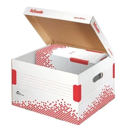 Archiváló konténer ESSELTE Speedbox M méret, újrahasznosított karton, fehér