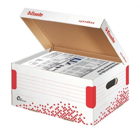 Archiváló konténer ESSELTE Speedbox S méret, újrahasznosított karton, fehér