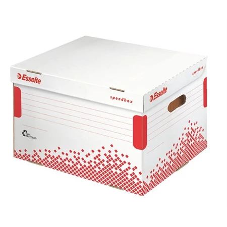 Archiváló konténer ESSELTE Speedbox újrahasznosított karton,felfelé nyíló, fehér