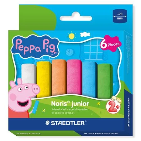Aszfaltkréta készlet 6db-os STAEDTLER "Noris® Junior 2365", Peppa malac,umbo minta