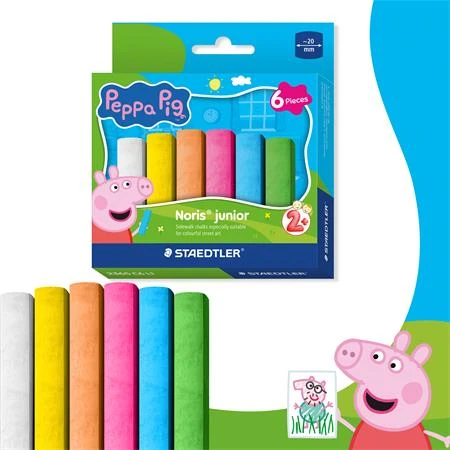 Aszfaltkréta készlet 6db-os STAEDTLER "Noris® Junior 2365", Peppa malac,umbo minta