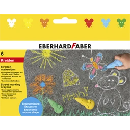 Aszfaltkréta készlet 6db-os egér alakú, papír dobozban