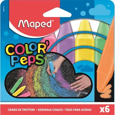 Aszfaltkréta színes 6db MAPED Color Peps négyzet alakú test
