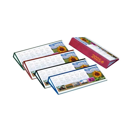 Asztali naptár 2026 CSÍZIÓ fekvő Öko, zöld 160x310 mm, 8-18.00 órás, magyar naptárháló