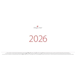 Asztali naptár 2026 DAYLINER álló, Oktáv 320x150 mm, félórás 8-17.00, magyar-angol-német