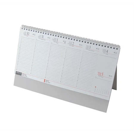 Asztali naptár 2026 REAL 7831 álló, fehér lapos, hátlappal, 32 x 15.5 cm