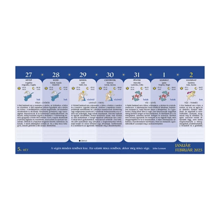 Asztali naptár 2026 TOPTIMER Holdnaptár T059 álló