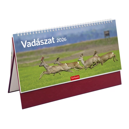Asztali naptár 2026 TOPTIMER Vadászat T054 álló bordó