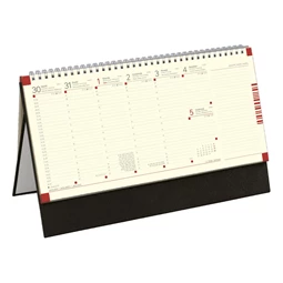 Asztali naptár 2026 TOPTIMER chamois álló C051 műbőr táblával fekete