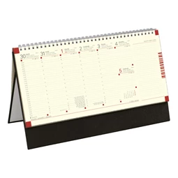 Asztali naptár 2026 TOPTIMER chamois álló C051 műbőr táblával fekete