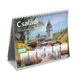 Asztali naptár 2026 TOPTIMER családi álló fehér kartontáblával