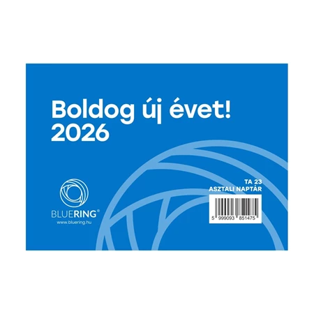 Asztali naptár 2026 év 23-as fehér 200x130mm bluering