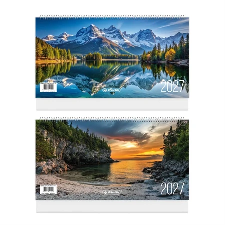 Asztali naptár 2027 HERLITZ TA24 hátlappal fekvő képes, 315 × 155 mm