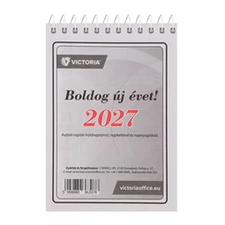 Asztali naptár 2027 év 21-es fehér  95-135mm 54 lapos 70g papírból