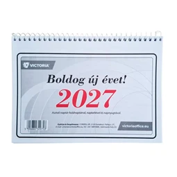Asztali naptár 2027 év 23-as fehér 190x135mm VICTORIA